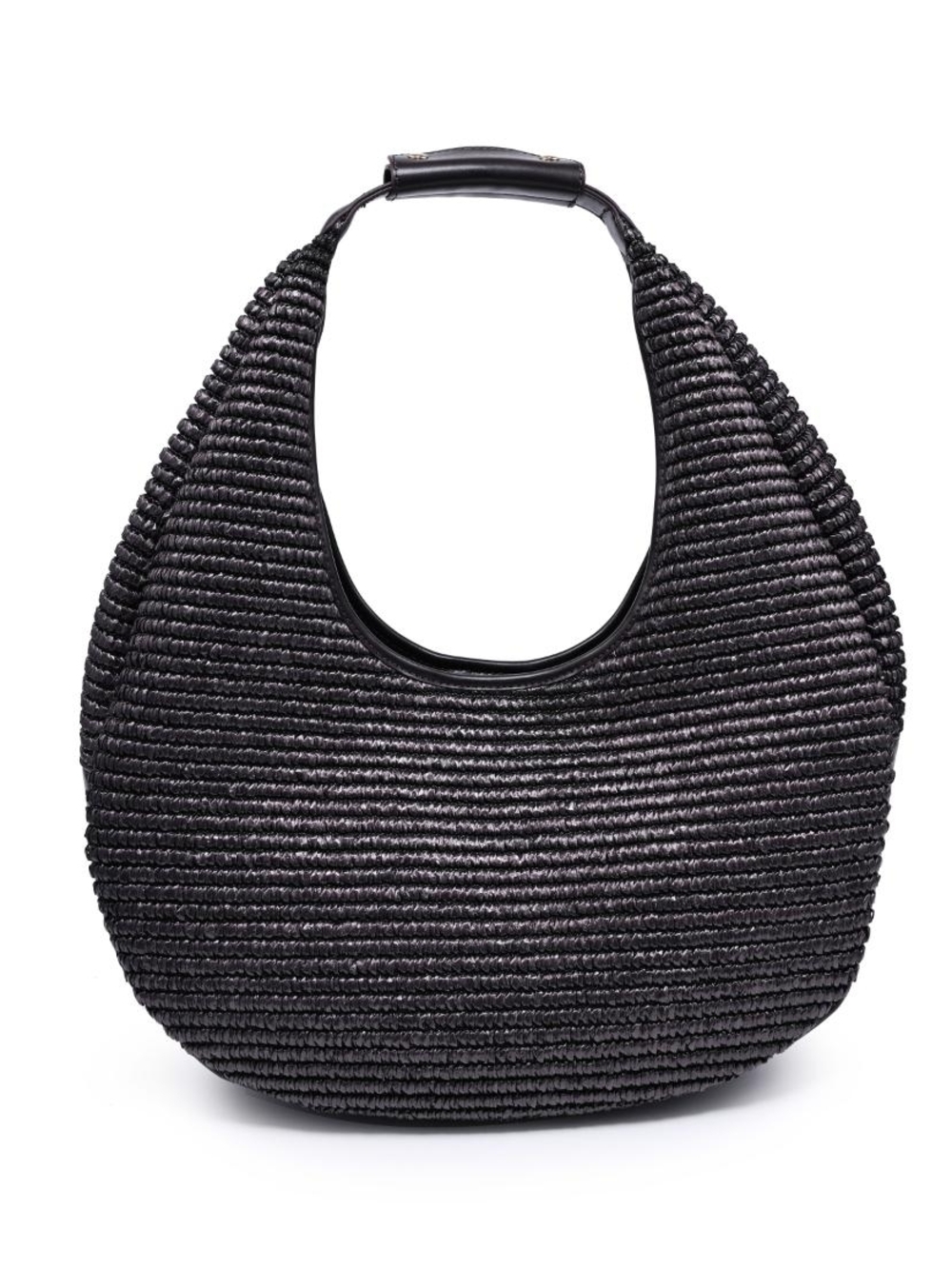 Zoey Tote Woven Crescent Women Shoulder Bag in Chocolate Sculptural Woven Hobo - Picture 3 of 5